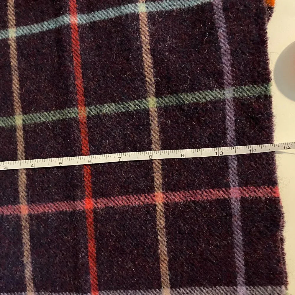 Vintage John Hamly & Co Ltd. For LL Bean Tartan Plaid 100% Lambswool Scarf